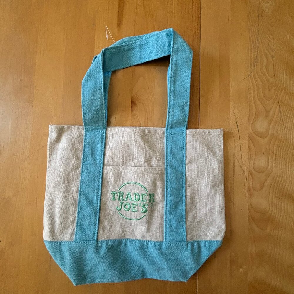 BRAND NEW Trader Joe's Pastel Blue Mini Tote